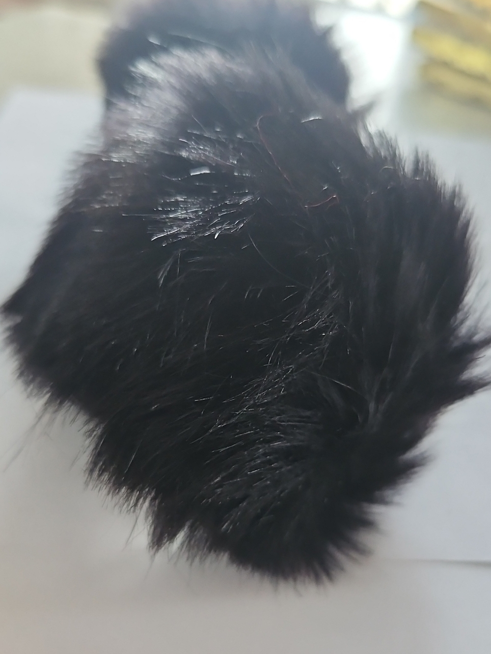 Faux Fur Pom Poms Merlot and Black (Set of 4) NWT - Picture 6 of 15